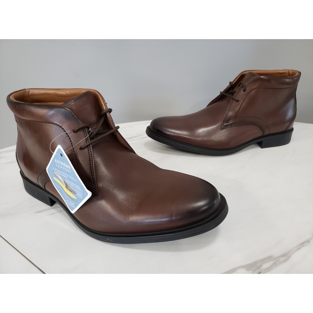 NEW NO BOX SIZE 8 - Clarks Whiddon Mid Chukka Boot Men's Mahogany Leather BROWN